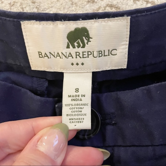 Banana Republic Navy Blue 100% Organic Cotton Shorts Size 8 - Picture 3 of 7